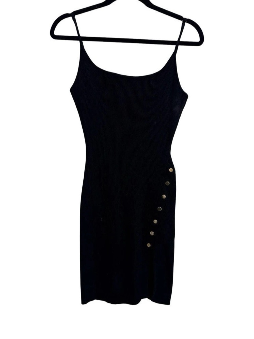 Fashion Nova Black Ribbed Mini Dress Size XL Like New